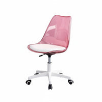 Clear Rolling Chair Transparent Design rotating Stool Armless for Students, Teens