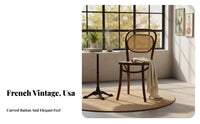 Bentwood Cane Chair Retro & Design Wooden Chair with Woven Features Sturdy Wood Construction Breathable for Living Room