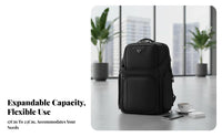 Men's Business Backpack, Expandable, Anti-Theft Lock, Large Capacity, Lightweight, Travel, Commuting