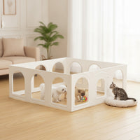 10 Pieces Interlocking Modular Pet Fence Stable Dog Playpen with Door Secure Pet Playpen with Door Portable for Small Dogs, Young Dogs, Rabbits, Living Room, Apartments
