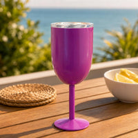 Stemmed Vino Cup Glossy Lustrous Vacuum Insulated Vino Cup Drinking Opening Stemmed Tumbler
