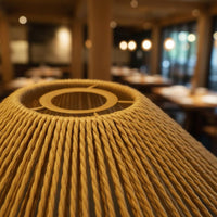 Woven Paper Rope Lampshade Rattan Design Lamp Cover for Restaurant, Guesthouse