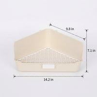 Triangular Guinea Pig Litter Tray with Removable Waste Tray, Large High-Wall Litter Box for Long-eared Animals and Chinchillas, Space-Saving Toilet