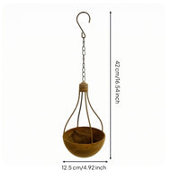 Light Bulb Planter Rusted Finish Overhead Plant Hanger Hook Stylish Decor Piece