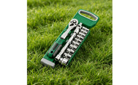 13 Pieces 3/8-Inch Drive Ratchet Wrench Tool Kit Metric Socket Wrench Set with Tray Portable Mechanics Tool Set Compact for Garage