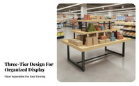 Versatile Promotional Display Rack Sturdy Shop Island Display Heavy Duty Multi-Level Retail Shelf Stable Frame for Vendors, Retailers, Shopkeepers, Supermarkets, Convenience Shop S, Shopping Malls, Cosmetics Shops