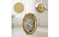 Oval Photo Frame Cherub Oval Picture Frame Gold Finish for Mantel, Desk