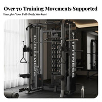 Guided Machine with Cable Versatile Pulley Arrangement Full Body Workout Complete Guided Machine Heavy-Duty Steel Construction Multi-Home Fitness