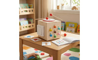Wooden Cube Toy with Mallets Hands-on Bell Toy with Mallets Musical for Playroom