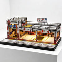 Miniature Parking Workshop Rooftop Railings Garage Diorama Realistic Details Display Scene