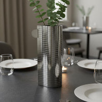 Polished Finish Stainless Steel Flower Vase Elegant Decor Piece Modern Metal Vase Anti Rust Single Handle Flower Holder Easy to Clean for Hotel Lobby, Living Room, Office, Entryway