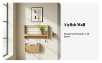 Wall-Mounted Literature Holder with Key hangers Hanging Organizer Space-Saving
