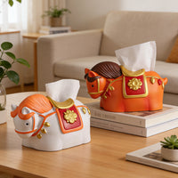 New Chinese Style Tissue Box with Horse and Money Design for Living Room