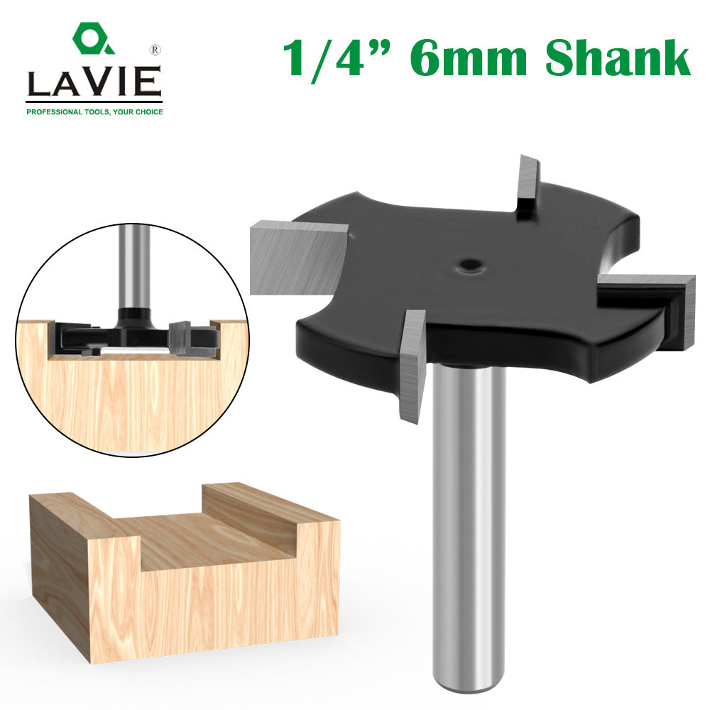 1/4-Inch Shank Four-Flute T-Slot Cutter for Woodworking