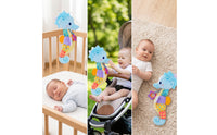 Soft Seahorse Sensory Toy Interactive Musical Seahorse Tactile Baby Rattle with Crinkle Paper Textured for Babies, Infants, Newborns, Stroller, Crib, Car Seat