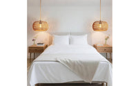 Woven Rattan Lampshade Handmade Wicker Hanging Shade Wabi-Sabi Design