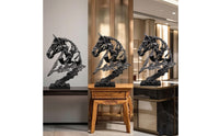 Abstract Horse Sculpture with Base Matte Decor Large for Entryway, Console Table
