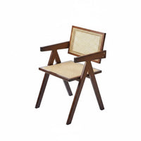 Cane Woven Mesh Folding Chair Lightweight Household Furniture Anti-Slip Feet