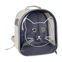Cat Face Backpack Carrier Ventilation Holes Transparent Cat Carrier Zip-Around