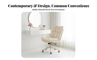 Armless Upholstered Wheeled Chair 360-Degree Rotating Upholstered Rolling Chair Ergonomic Ergonomic Spineing Floorfloor-Safe