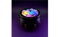 Mist-Effect Lighted Cauldron with Wand Spooky Halloween Cauldron Witchy Halloween Decorative Pot Diy-Style for Party Hosts, Decorators