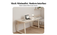 Simple Home Workstation Minimalist Design Rectangular Desk with Metal Legs Multi-Purpose Sturdy Frame for Teenagers, Bedroom