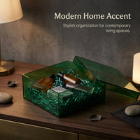Clear Acrylic Display Box with Lid, Transparent Storage Organizer, Bedroom Decorative Container, Bead for Cosmetics and Accessories