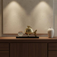 Geometric Crystal Fish Ornament Modern Deluxe Crystal Fish Statue Good Luck Symbol Display Item for Office