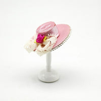 Miniature Hat with Stand Textile Miniature Hat Stand Decorative for Collectors