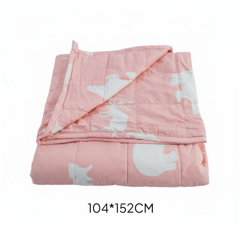 Pink Animal Print Weighted Blanket Adults Cartoon Weighted Blanket rest Aid Bedding for People with, Bedroom