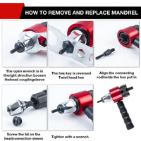 Electric Rivet Gun M3-M8 with Adapter