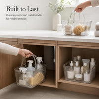 Portable Clear Shower Caddy Basket with Handle for Bathroom Dormitory Toiletries Storage