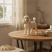Poodle Figurine Whimsical Poodle Statue Long-Lasting for Living Room, Entryway