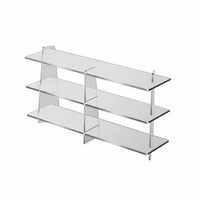 Multi-Tier Floor Shelf No-Drill Assembly Multi-Tier Shelving Unit Modern Minimalist Aesthetic Transparent Look for Bathroom