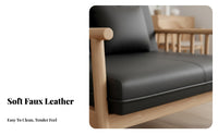Straight-Line Wooden Couch Nordic aesthetic 3-Seater Sofa clean contemporary Design