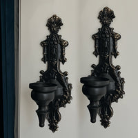 American Vintage Wall-Mounted Iron Candle Holder, Rustic Country Home Decor