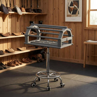 Rotating Saddle Rack Dark Gray Rolling Saddle Rack Rounded Rods Animal Gear Storage