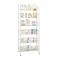 Narrow Freestanding Bookcase Space-Saving Shelf Unit Slim Design for Study Room