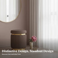 Round Upholstered Stool Light Luxury Design Vanity Seat Nordic Minimalist design