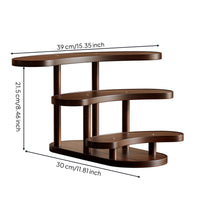 Desktop Storage Rack Walnut-Finish Tabletop Mug Rack with Three Shelves Multi-Level Shelving for Countertop