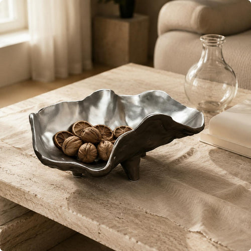 Retro Silver Tray Italian Aesthetic Catchall Bowl Easy to Clean
