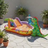 Dinosaur Water Play Play Area Easy to Set up Inflatable Kiddie Pool Slide