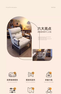 躺椅午休折叠家用可坐可躺沙发椅办公室宿舍午睡神器工位电脑椅子 标准款55cm深灰色科技布（送1抱枕）