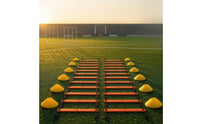 Agility Ladder Training Kit Flat-Rung Speed Ladder with Cones Disc Cone for Coaches, Families
