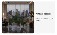 Foldable Design Multi-Panel Folding Screen Modern aesthetic Room Divider Freestanding Space Separator Artistic Pattern for Interior Designers, Business Owners, Entryway, Hotel Lobby, Restaurant, Studio Apartment