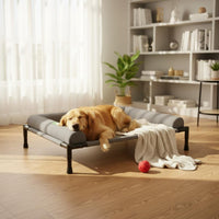 Elevated Dog Bed Sturdy Frame Raised Pet Cot Scratch-Resistant for Dogs