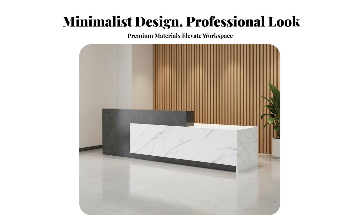 Office Front Desk Multi-Functional Modern Reception Desk Large Desktop Reception Table with Storage for Cashiers, Business Owners, Hotel, Retail Store