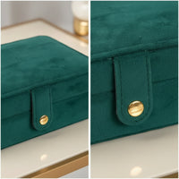 Velvet Jewelry Box Soft-Touch Jewelry Box with Snap Button Portable for Dresser