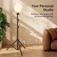 Fill Light for Professional Home Studio Use, Dimmable Three-Color for Photography and Video, Round LED with Tripod for Photographer