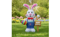 Inflatable Easter Inflatable Cartoon-Style Conejo De Pascua Inflable Freestanding Conejo Inflable Gigante Oversized for Families, Garden, Lawn, Porch